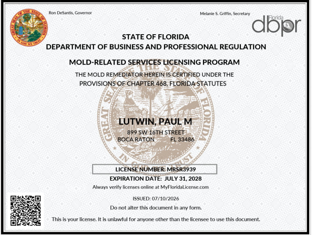 Mold Remediator License for Mold Testers 561